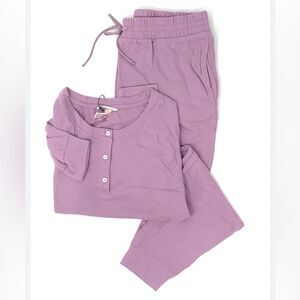 Victoria's Secret Glow Waffle Henley Jogger Thermal Lounge Set